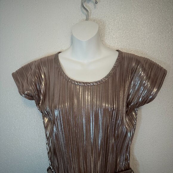 Sarah Bibb rose gold metallic swing dress size small / medium - Picture 8 of 12